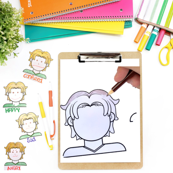 Identifying Feelings and Emotions | Face Trace Printer Friendly Activities - Image 3